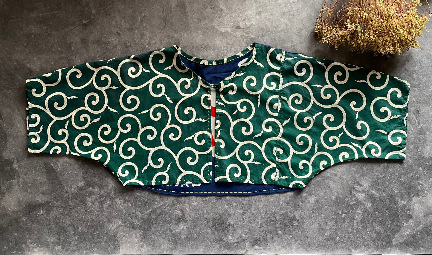 Cardigan avec furoshiki arabesque et drapeau publicitaire