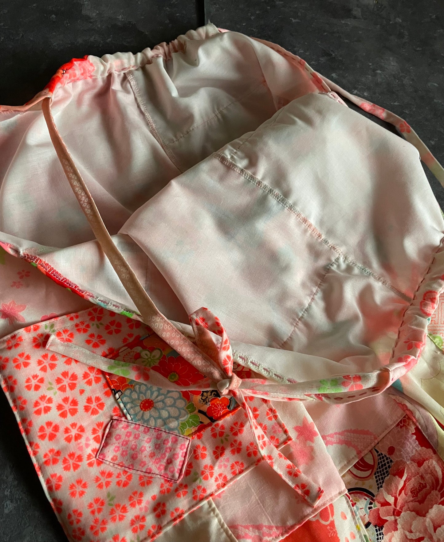 Kimono remake overalls with gorgeous flower and Japanese patterns 女の子着物サロペットパンツ